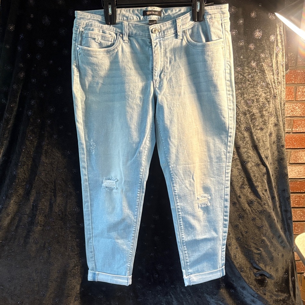 White House Black Market Light Wash Distressed Jeans